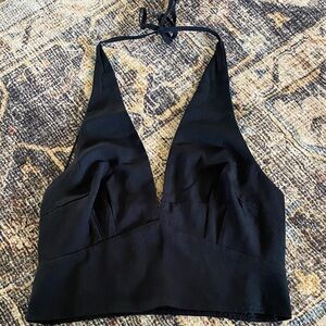 Abercrombie & Fitch Black Deep V Crop Top